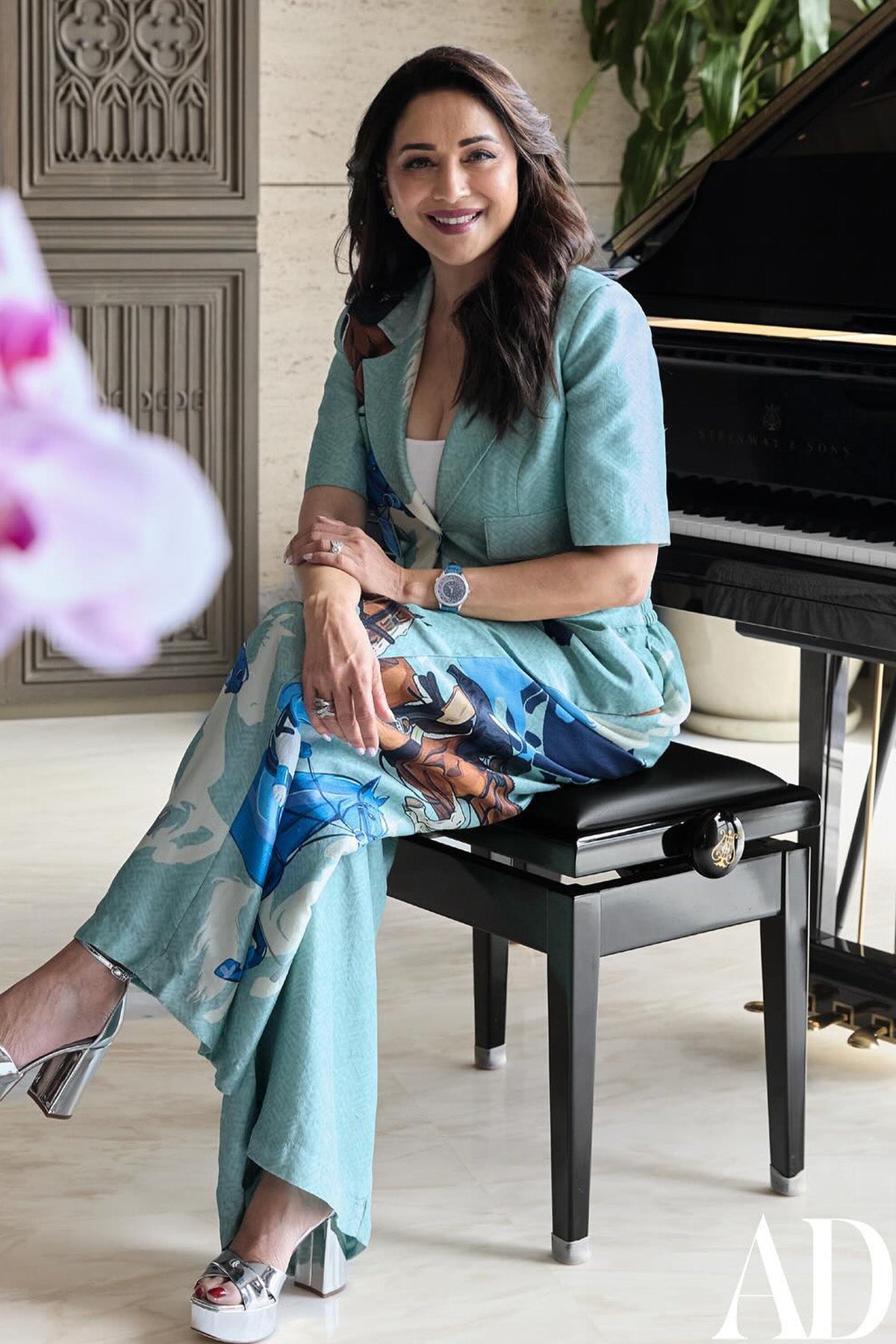 Madhuri Dixit in Crop blazer with palazzo pants