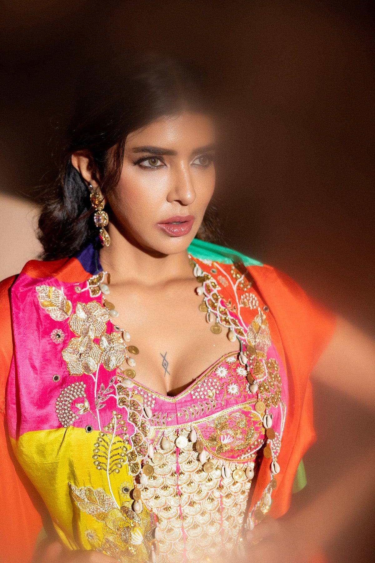 Lakshmi Manchu in Cape corset set
