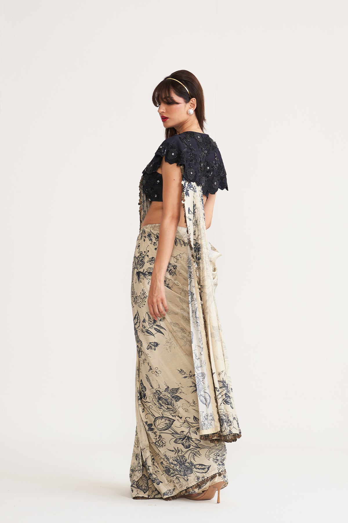 Drape Saree and collar set