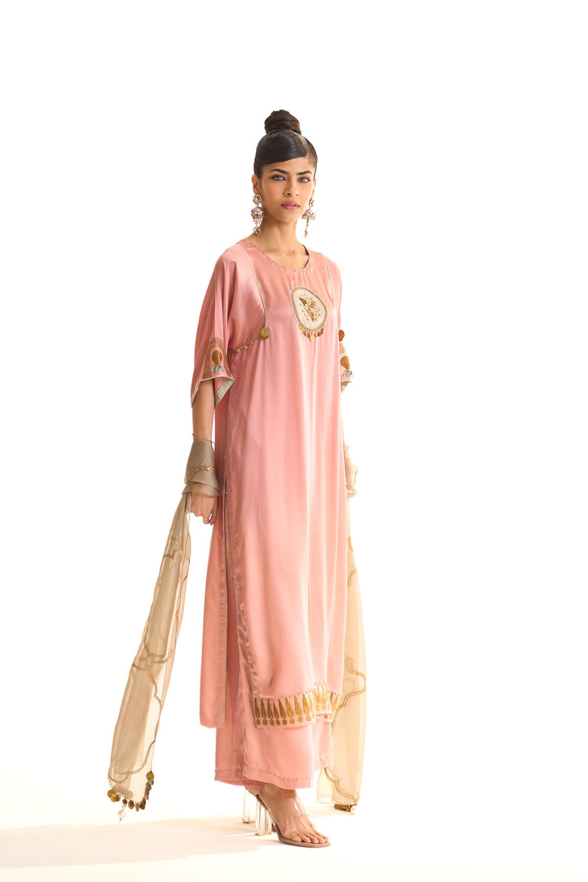 Summer mist Pink Gold anar kurta set