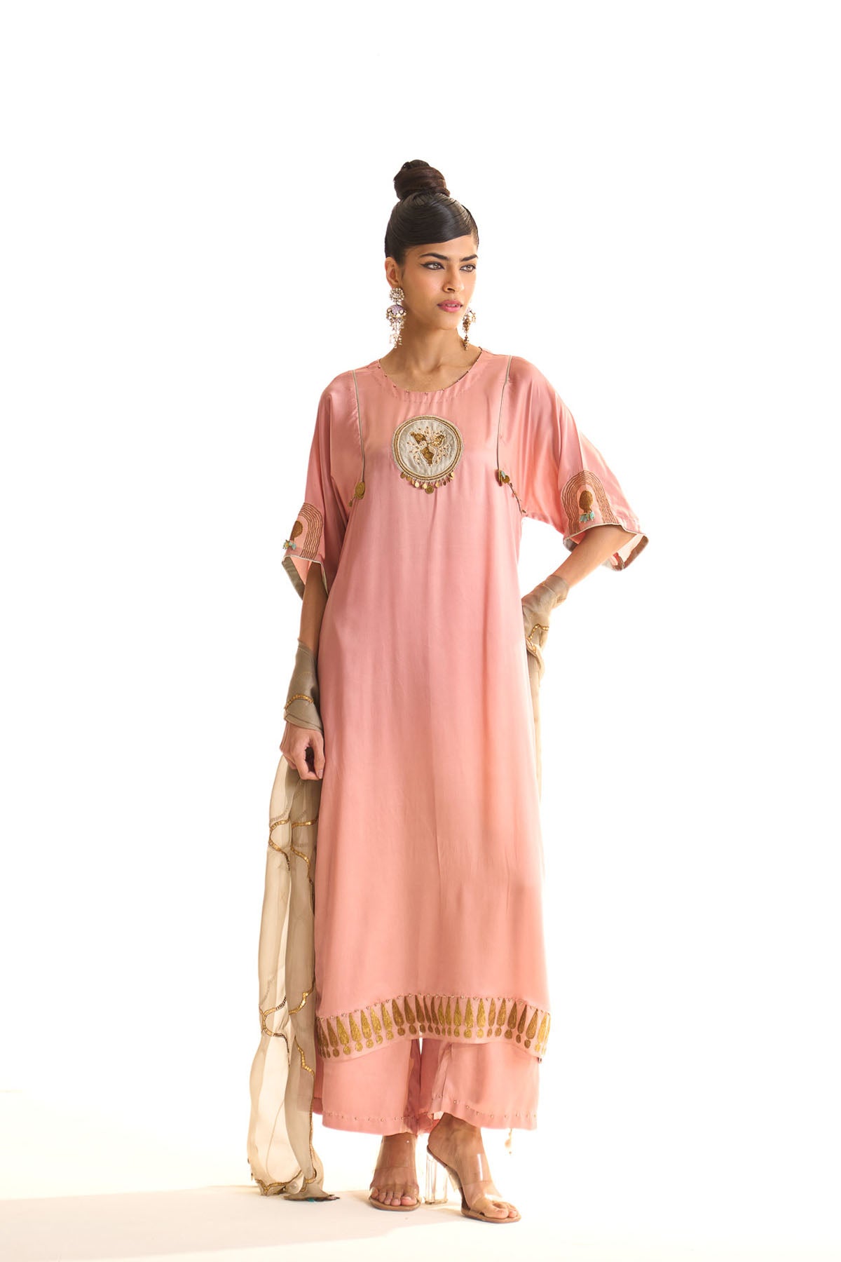 Summer mist Pink Gold anar kurta set