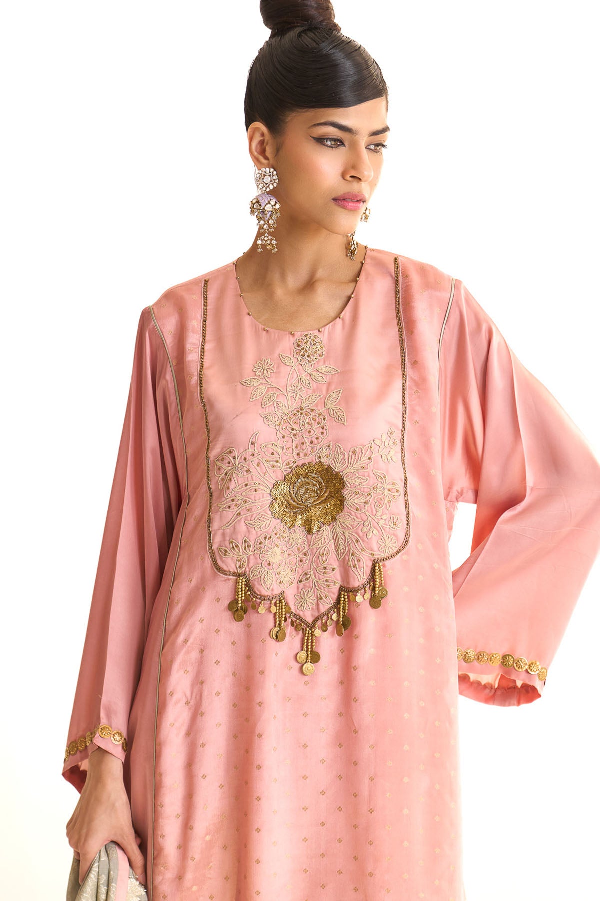 Summer mist Pink Kalidar york kurta set