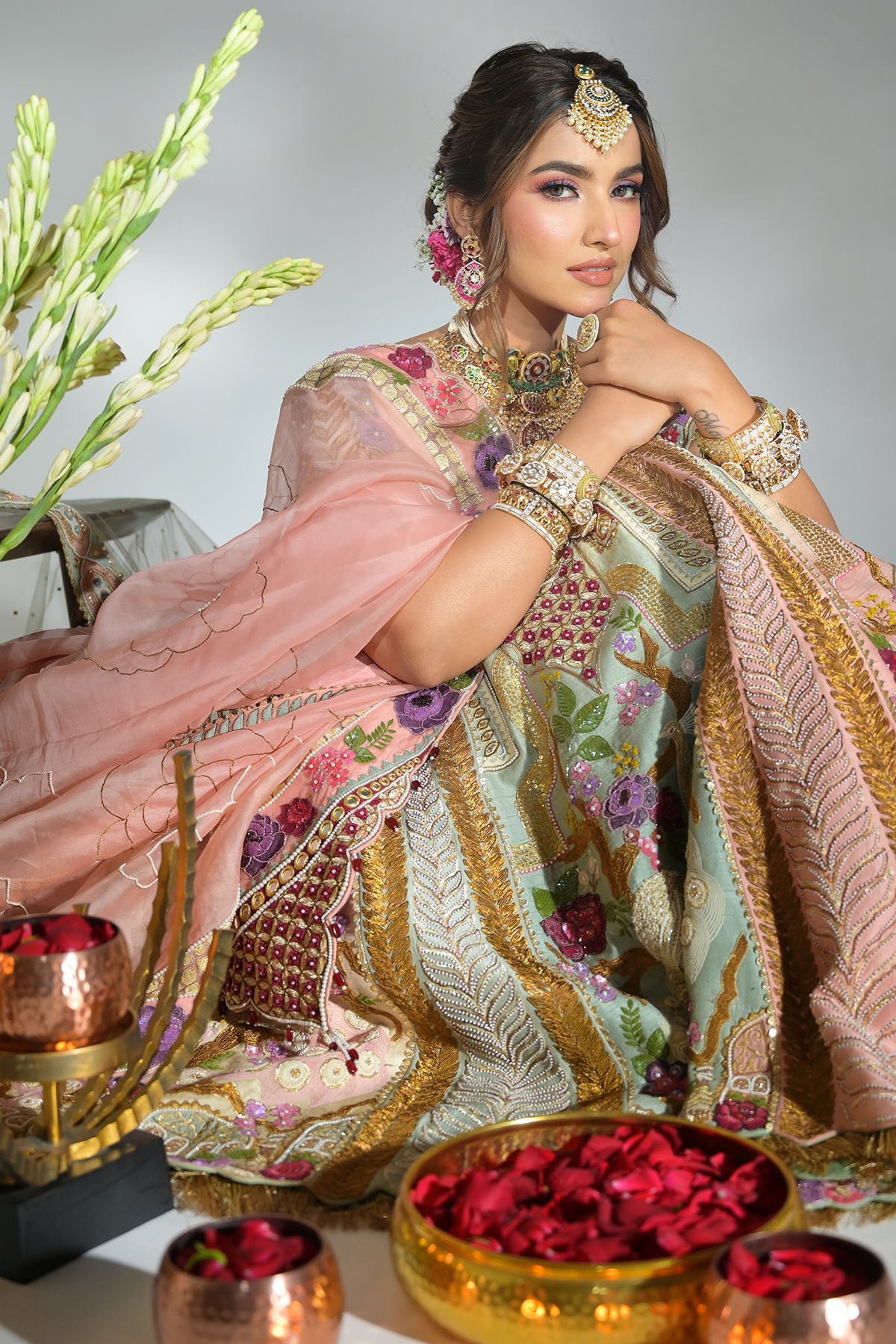 Kinjal bhanushali in Mayur bridal lehenga