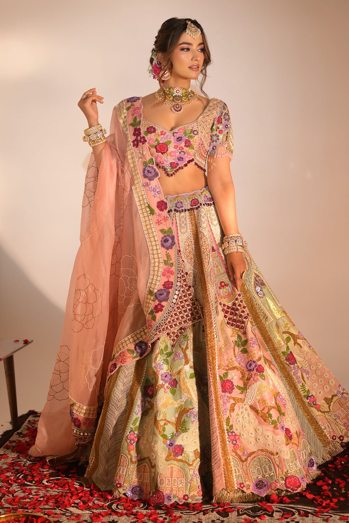 Kinjal bhanushali in Mayur bridal lehenga