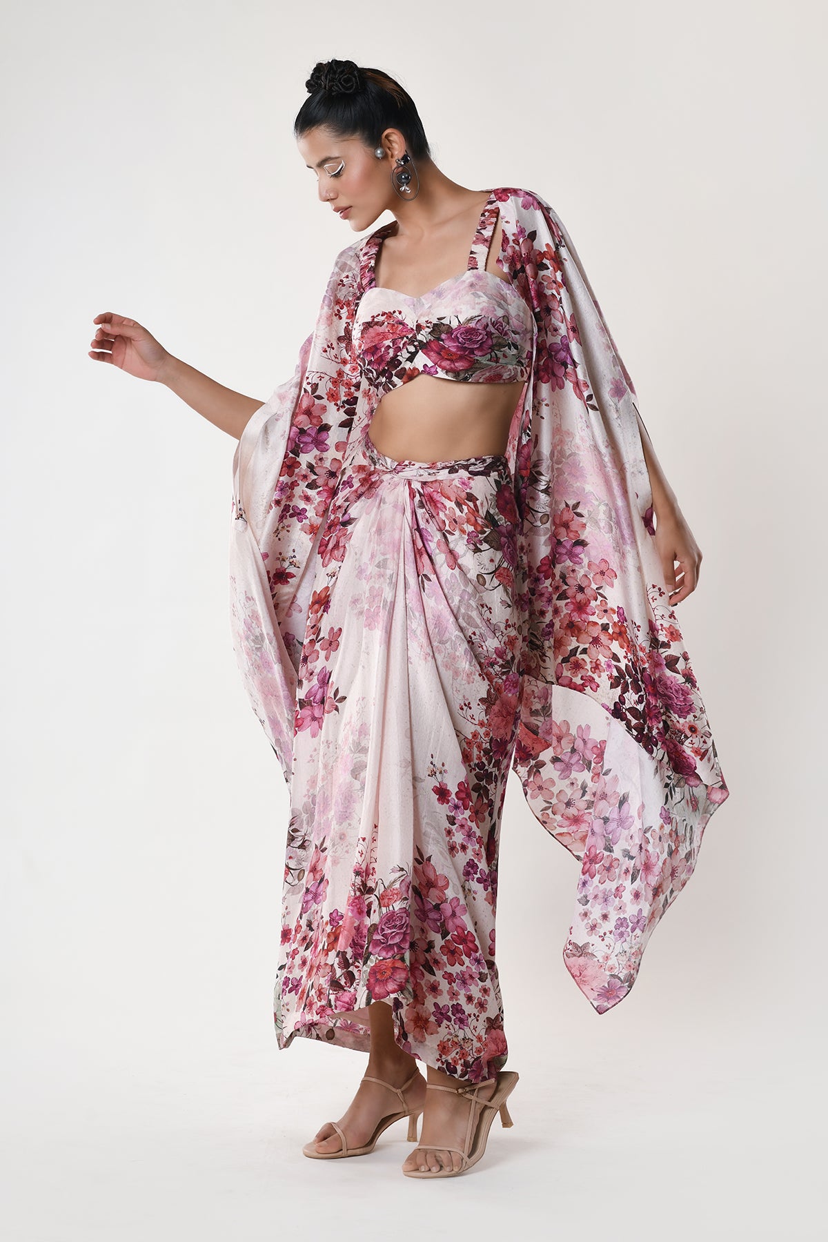 Co - ord Set With Draped Skirt