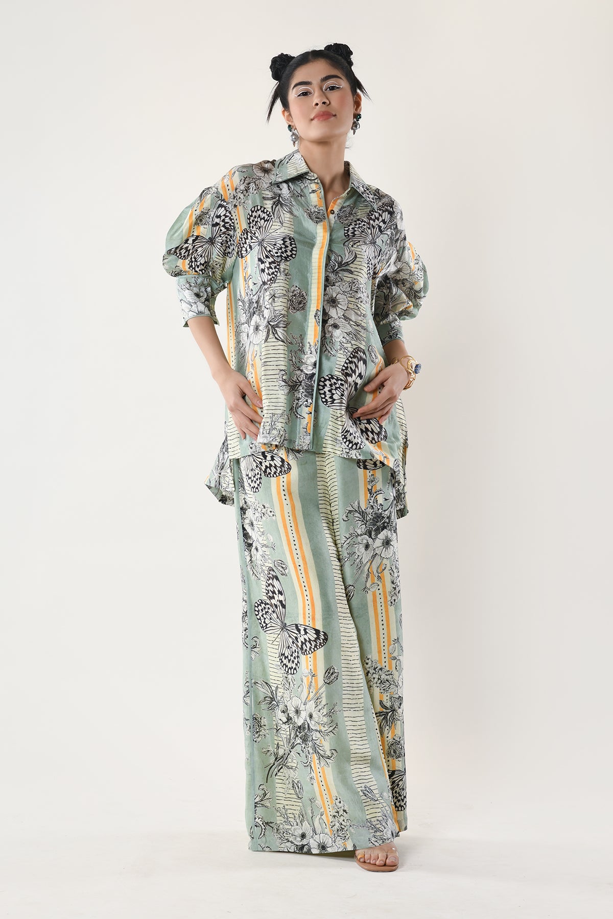 Yoke Pleated Boxy Shirt