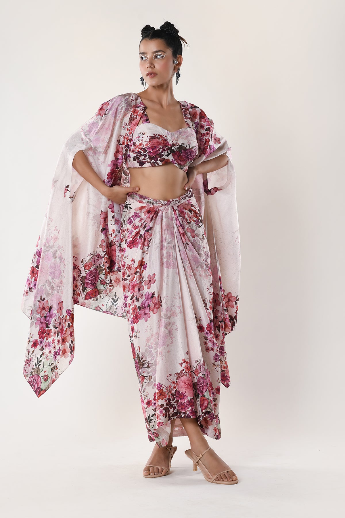 Co - ord Set With Draped Skirt