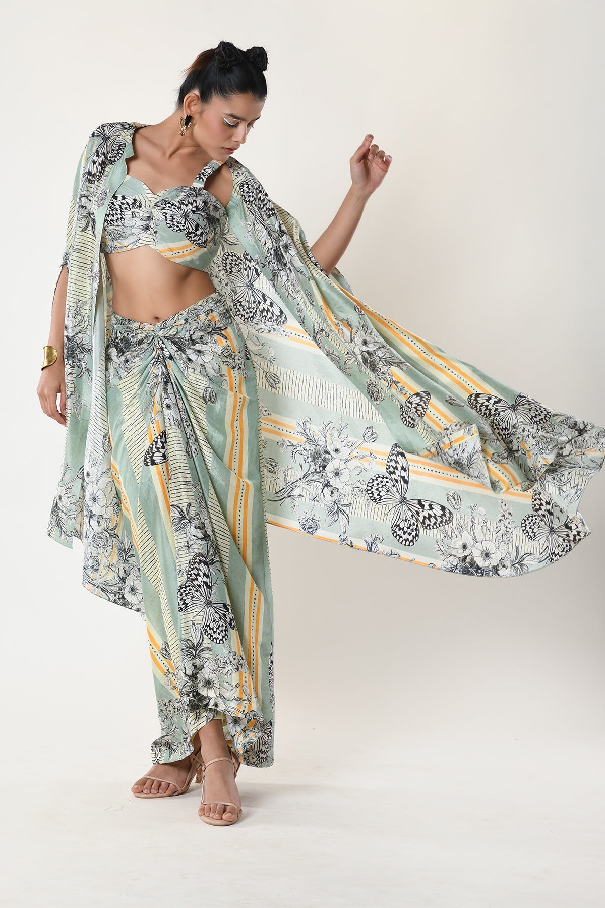 Co - Ord Set With Draped Skirt