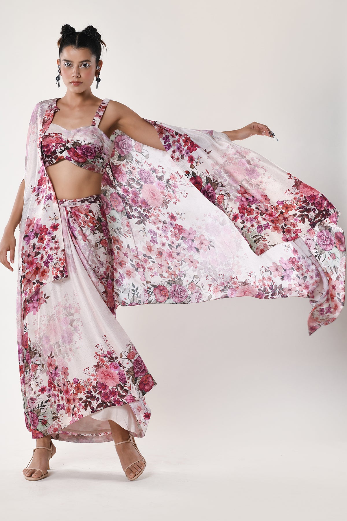 Co - ord Set With Draped Skirt