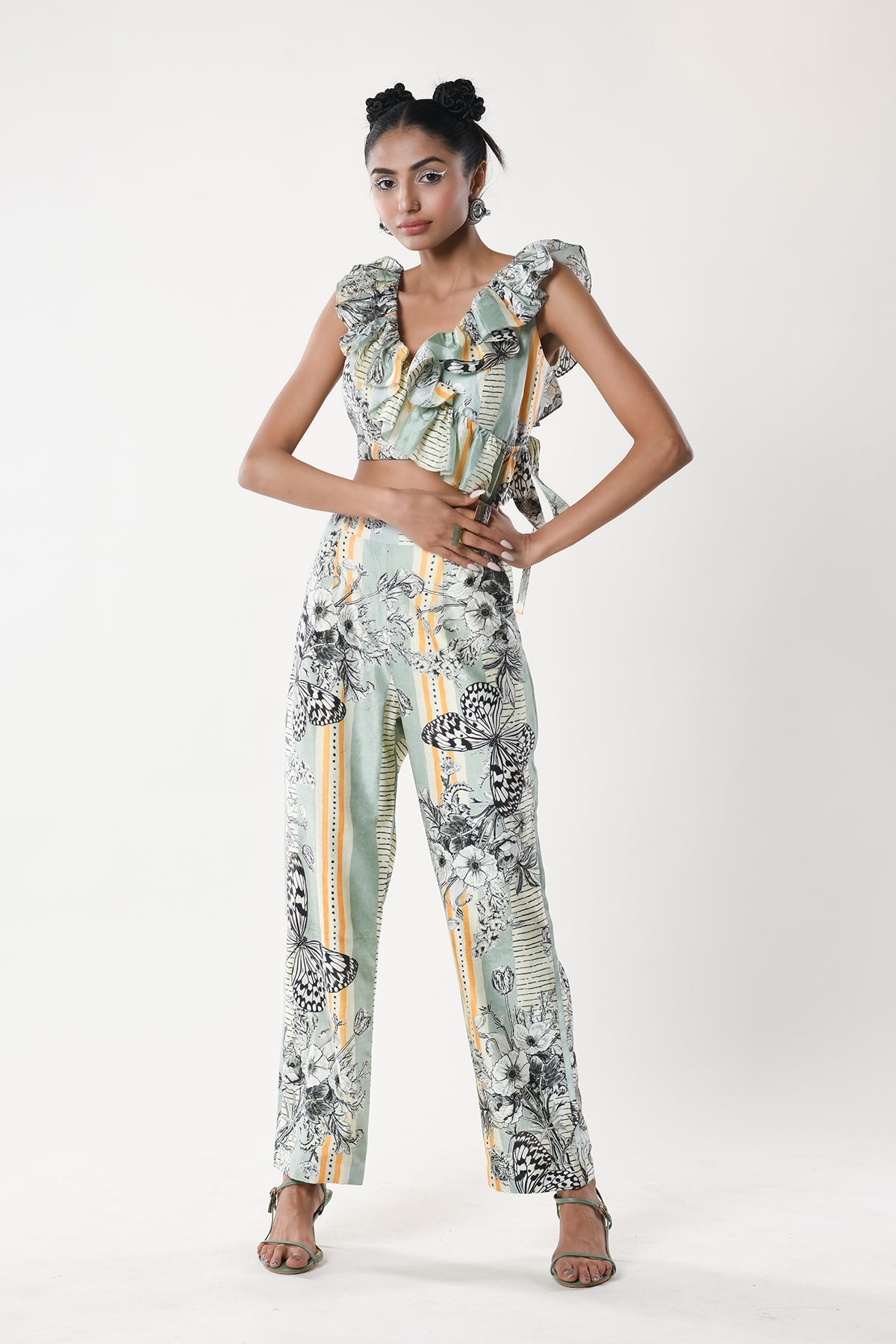 V Neck Ruffle Top