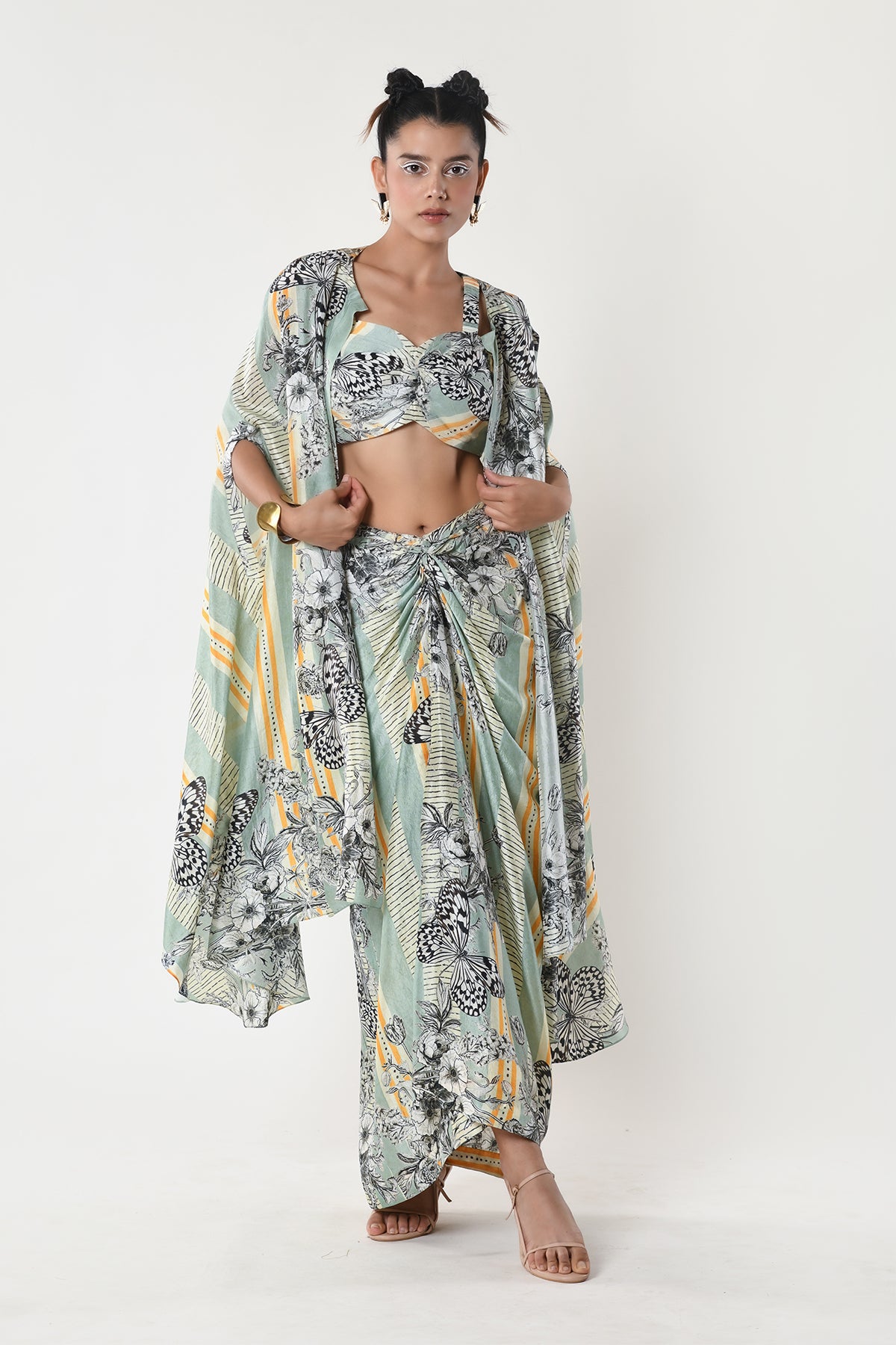 Co - Ord Set With Draped Skirt
