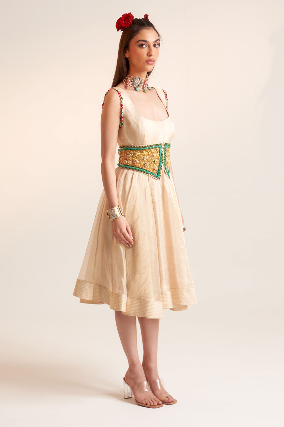 Gold corset dress