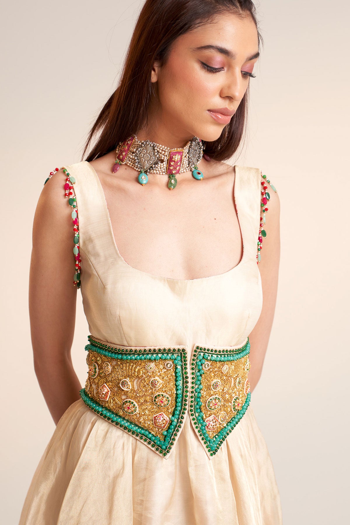 Gold corset dress