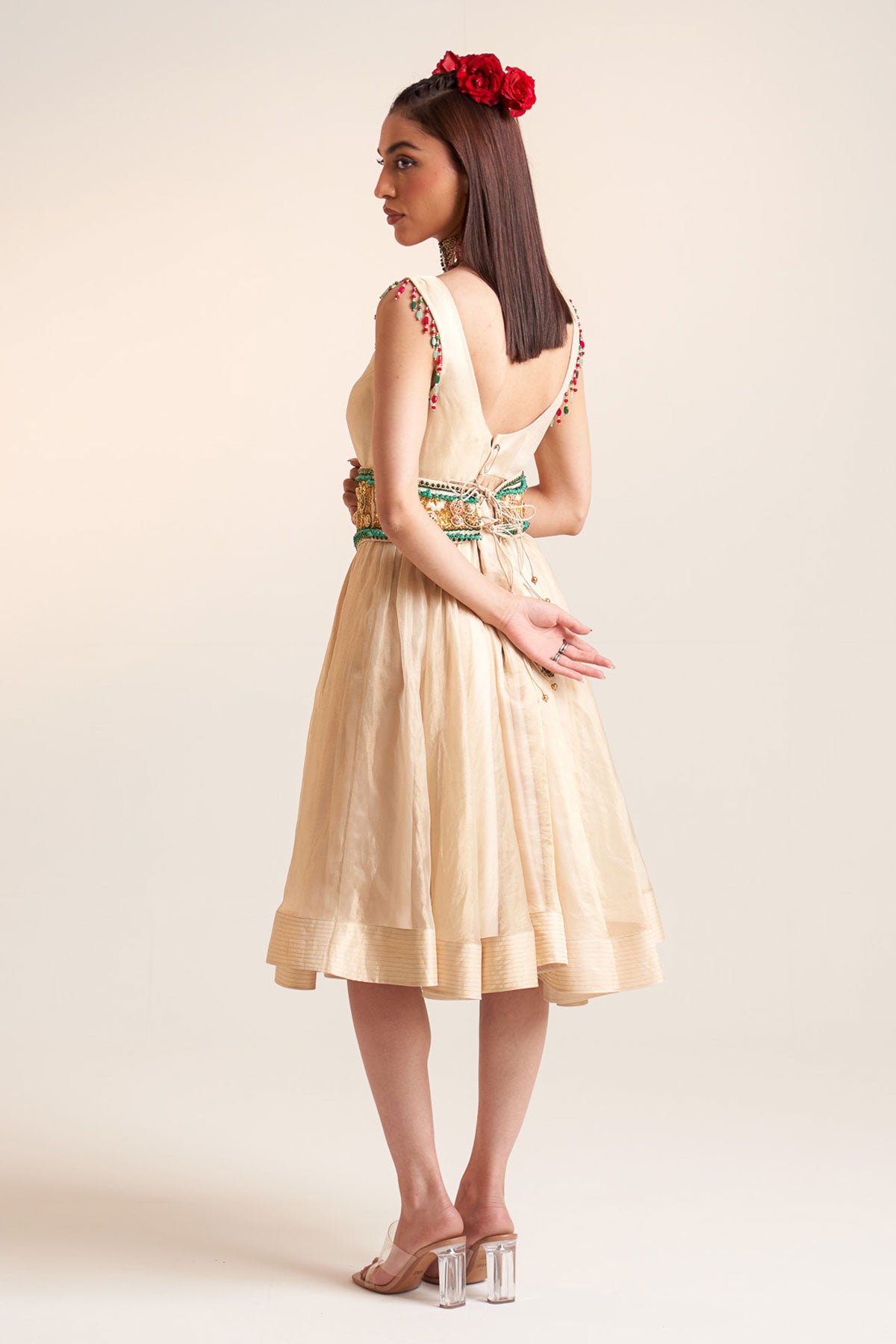 Gold corset dress