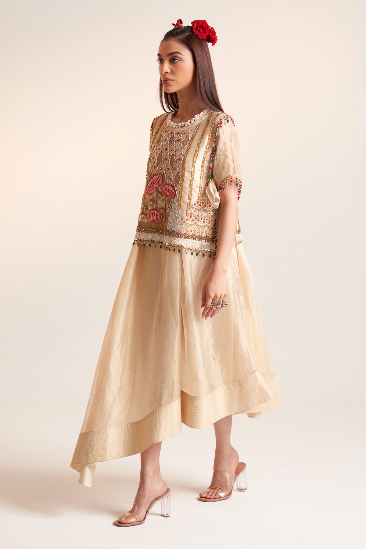 Gold short knot dress