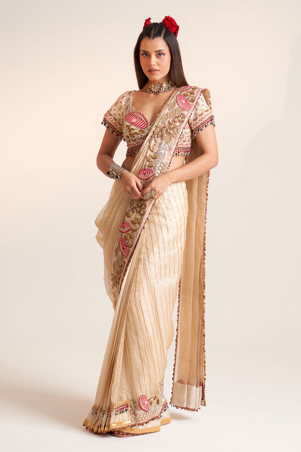 Gold saree set