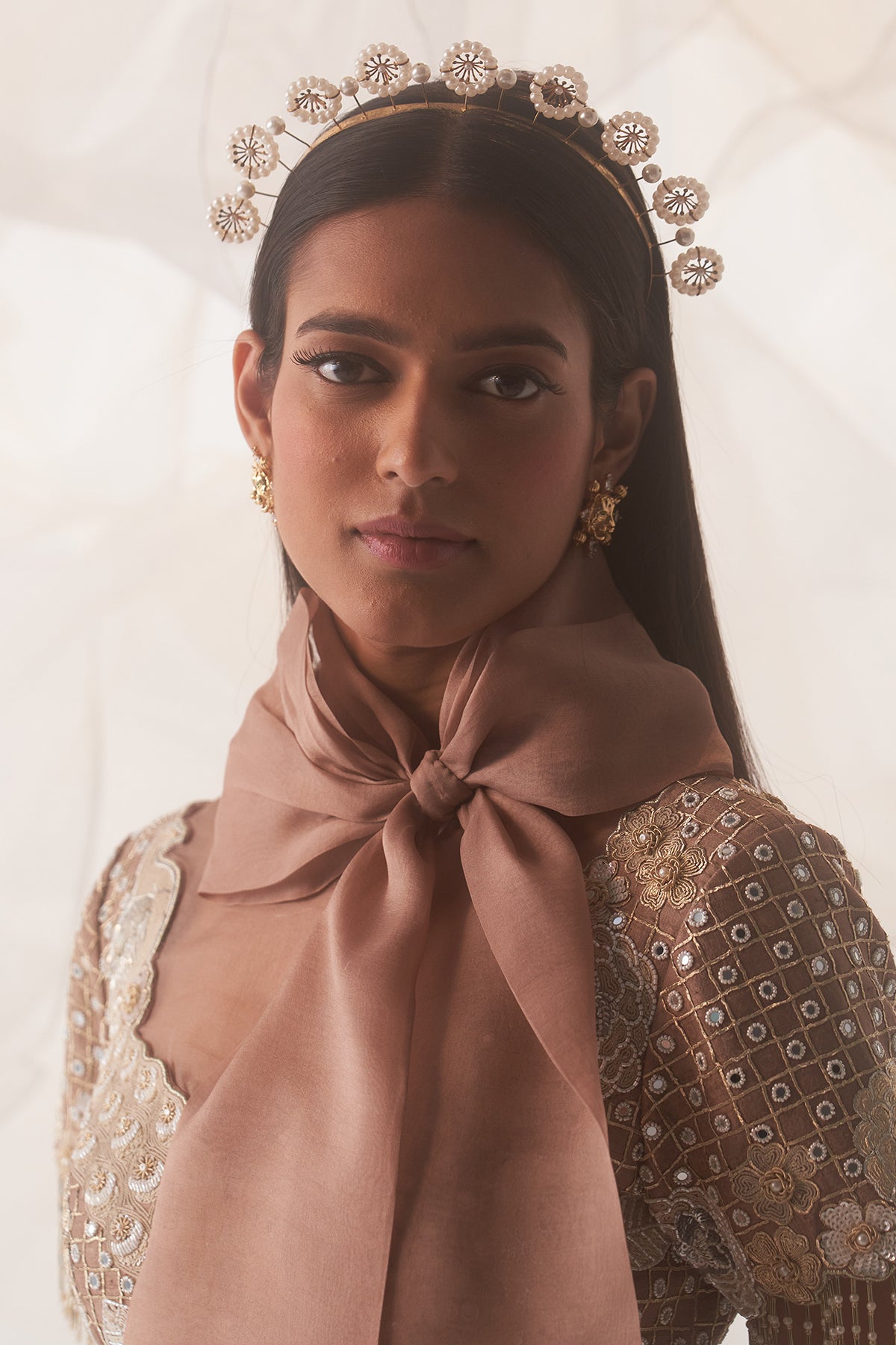 IVORY PEACOCK CROP TOP SET