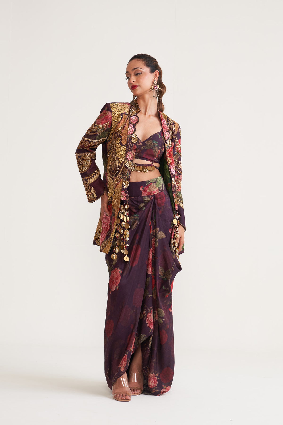 Long jacket skirt set