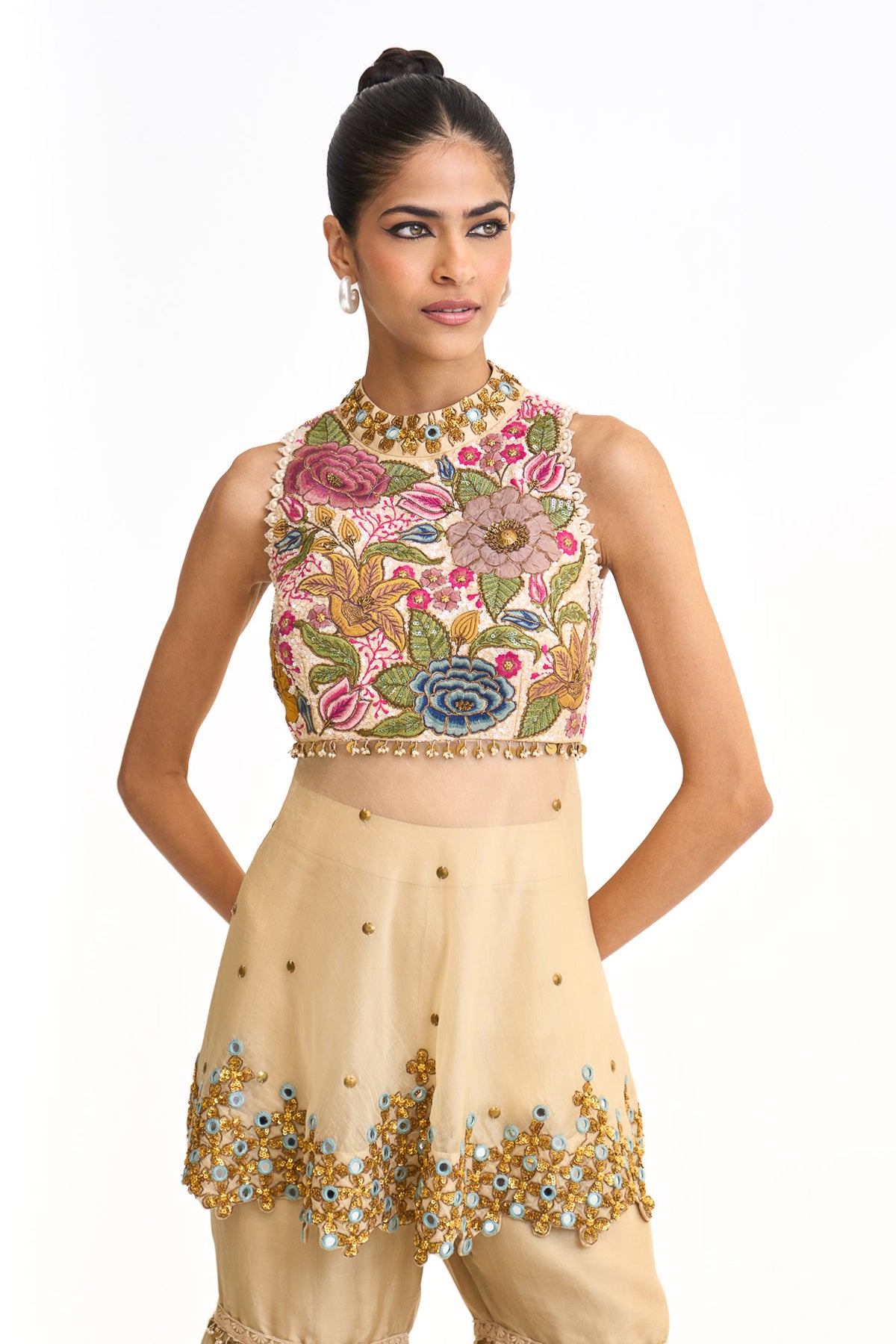 Vintage garden peplum set