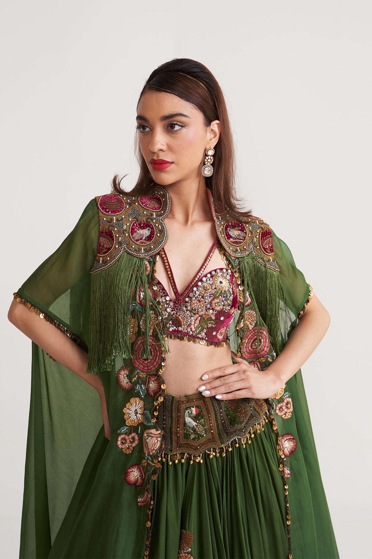 Cape lehenga set