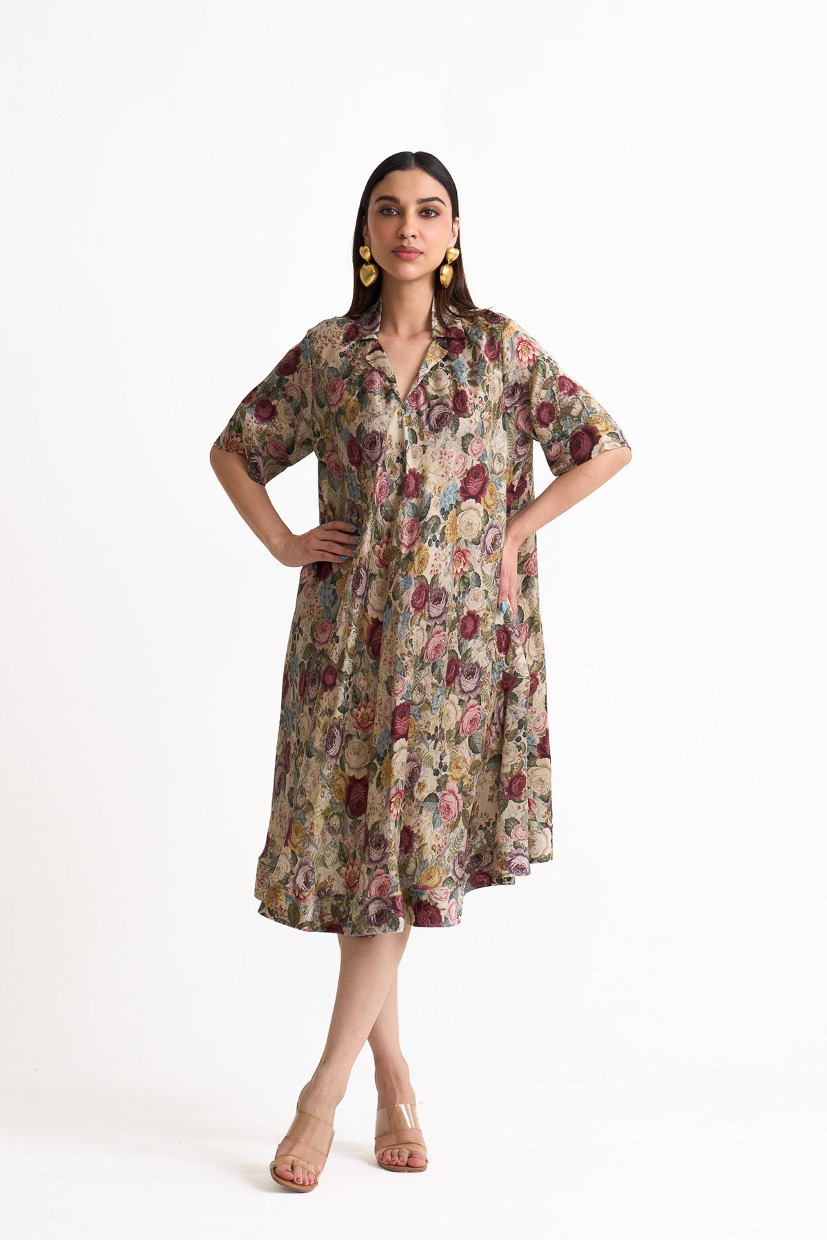 Vintage romance a-line patch pocket dress