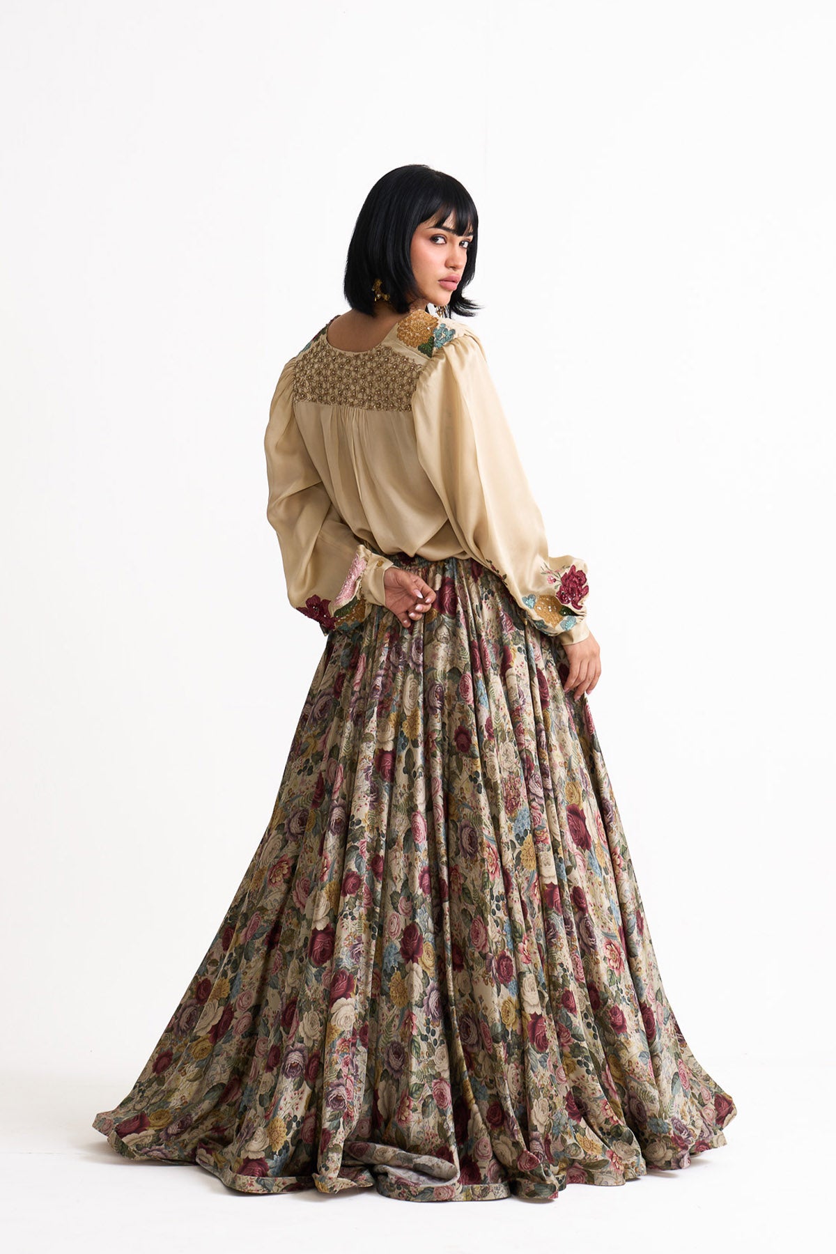 Vintage romance overlap skirt set