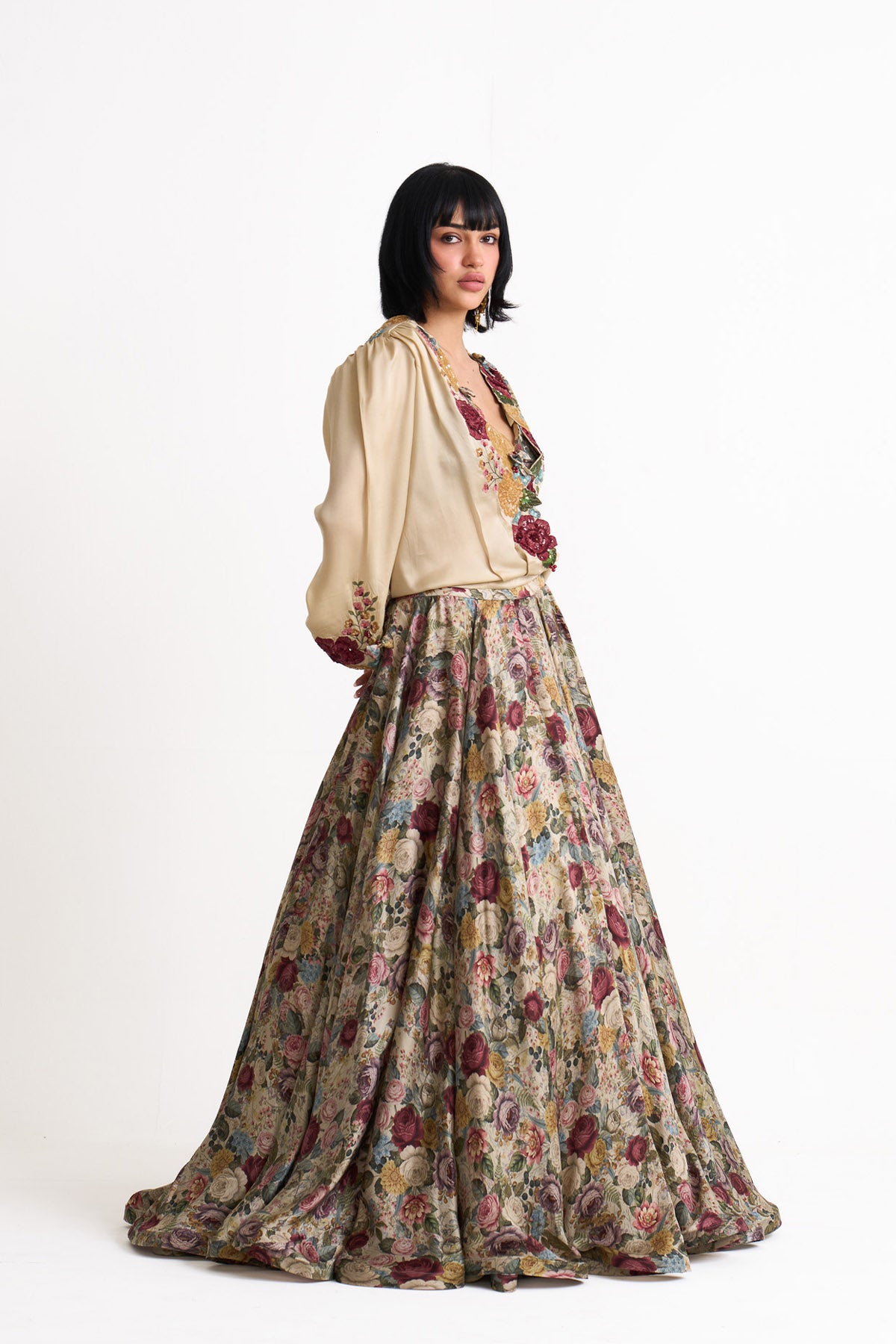 Vintage romance overlap skirt set