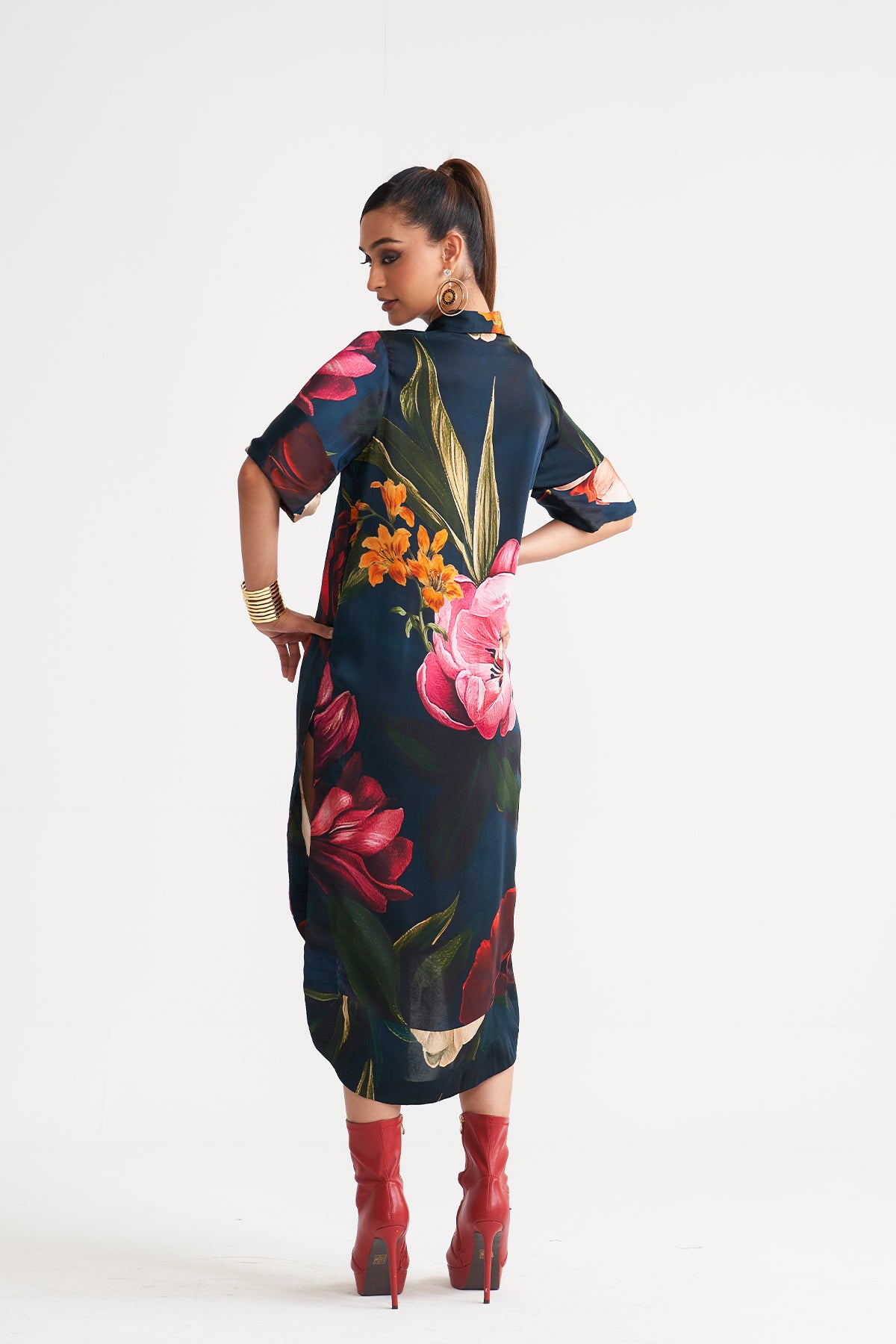 Front button detail dress