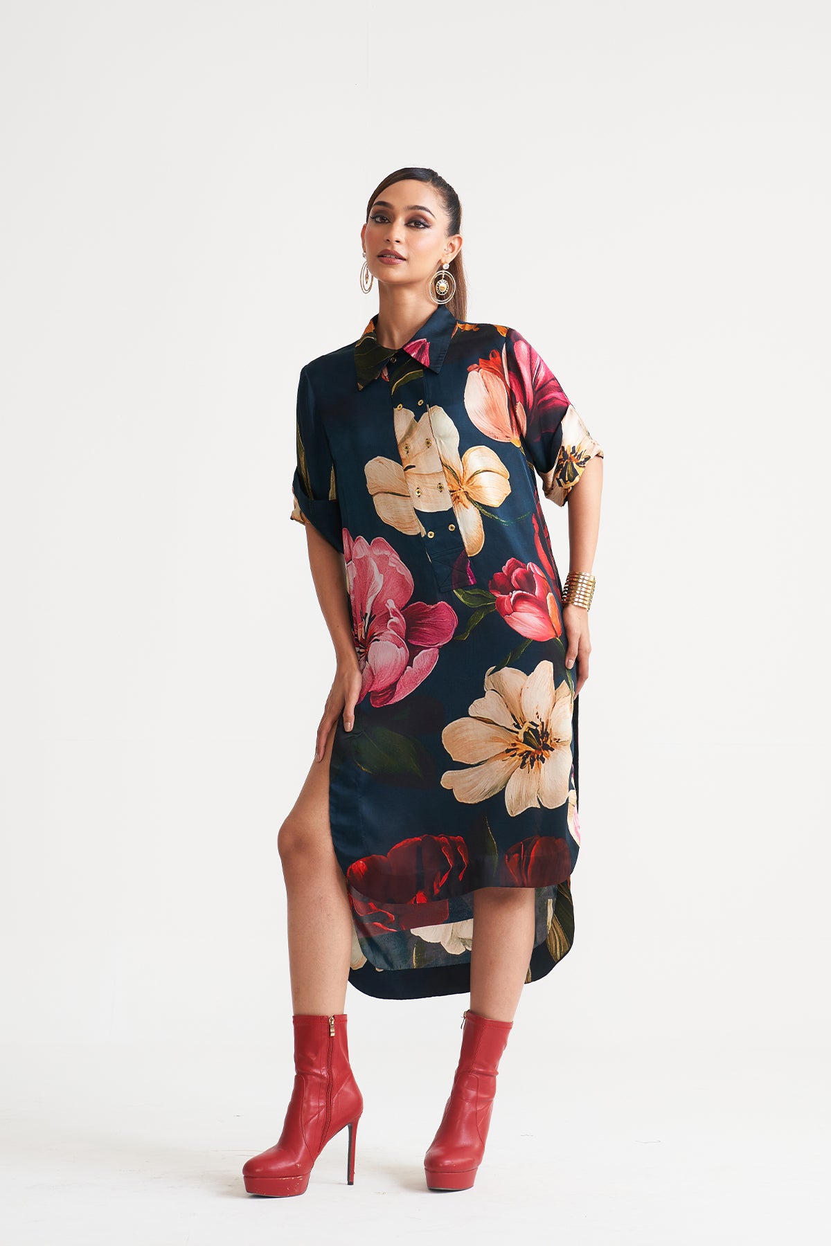 Front button detail dress