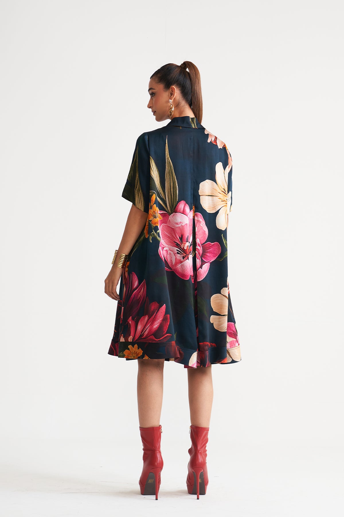 A-Line patch pocket dress