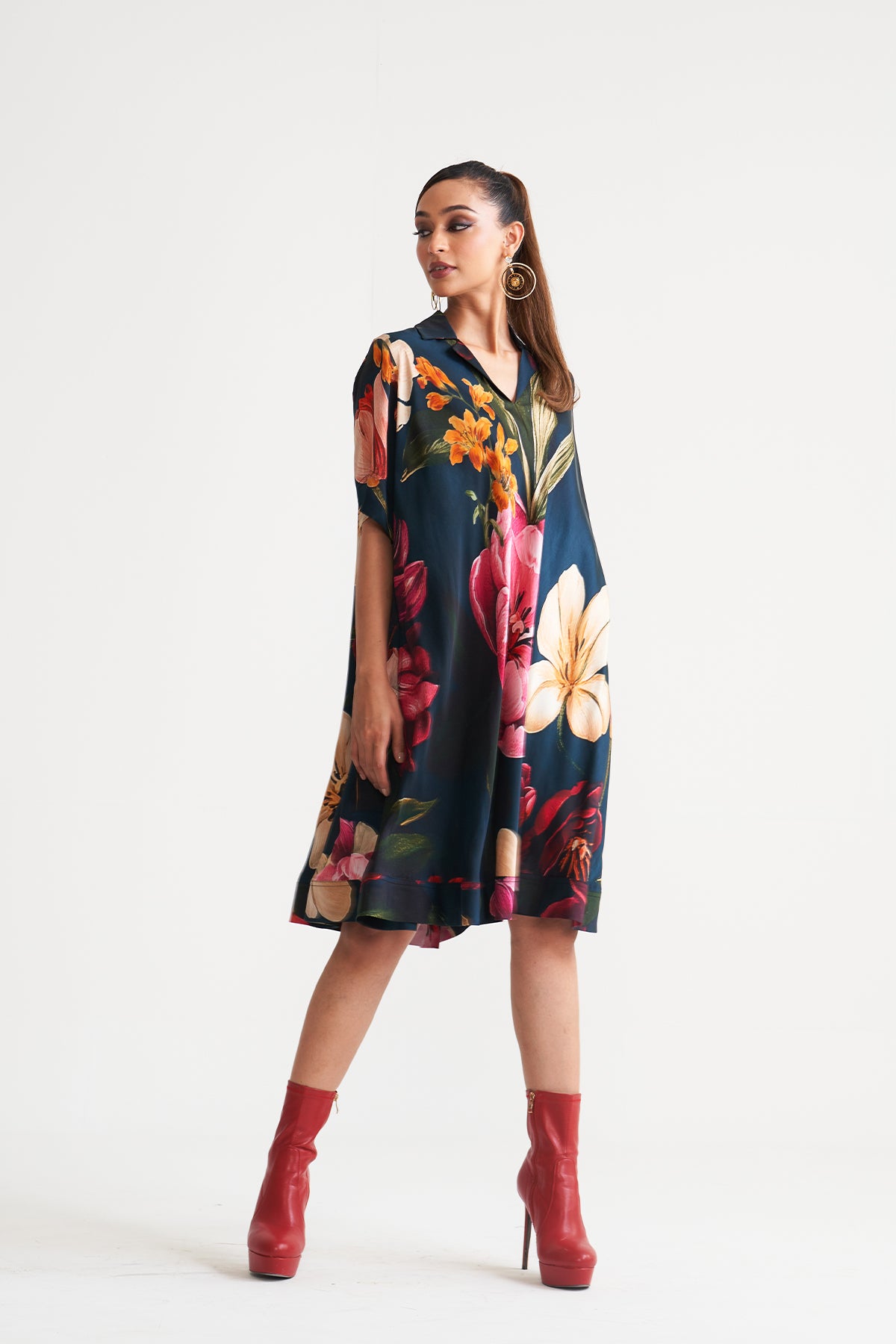 A-Line patch pocket dress