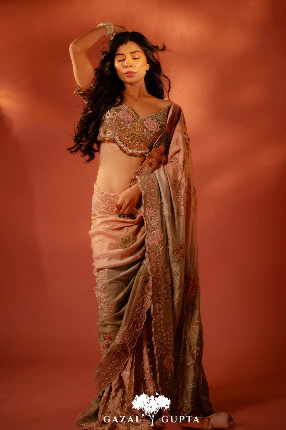 Sakshi Keswani in Cocktail blouse saree