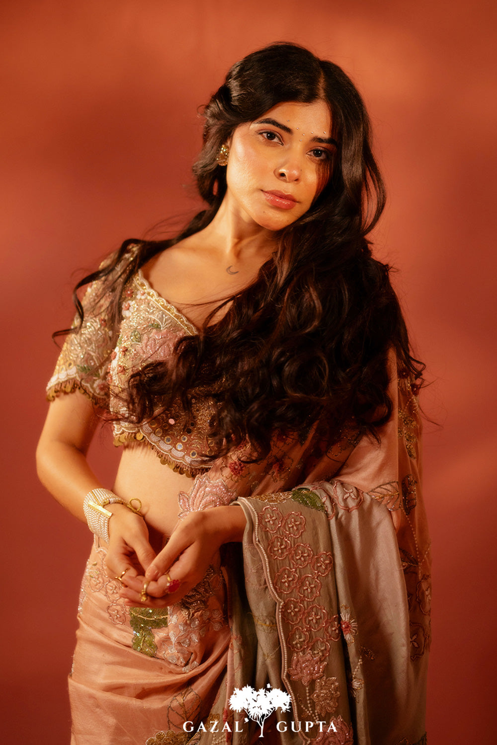 Sakshi Keswani in Cocktail blouse saree