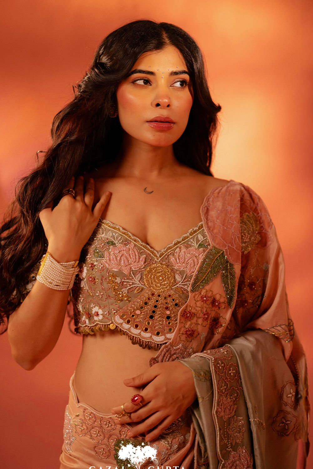 Sakshi Keswani in Cocktail blouse saree
