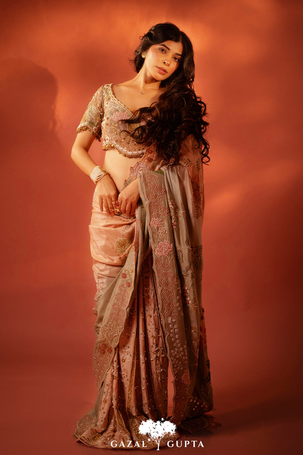 Sakshi Keswani in Cocktail blouse saree