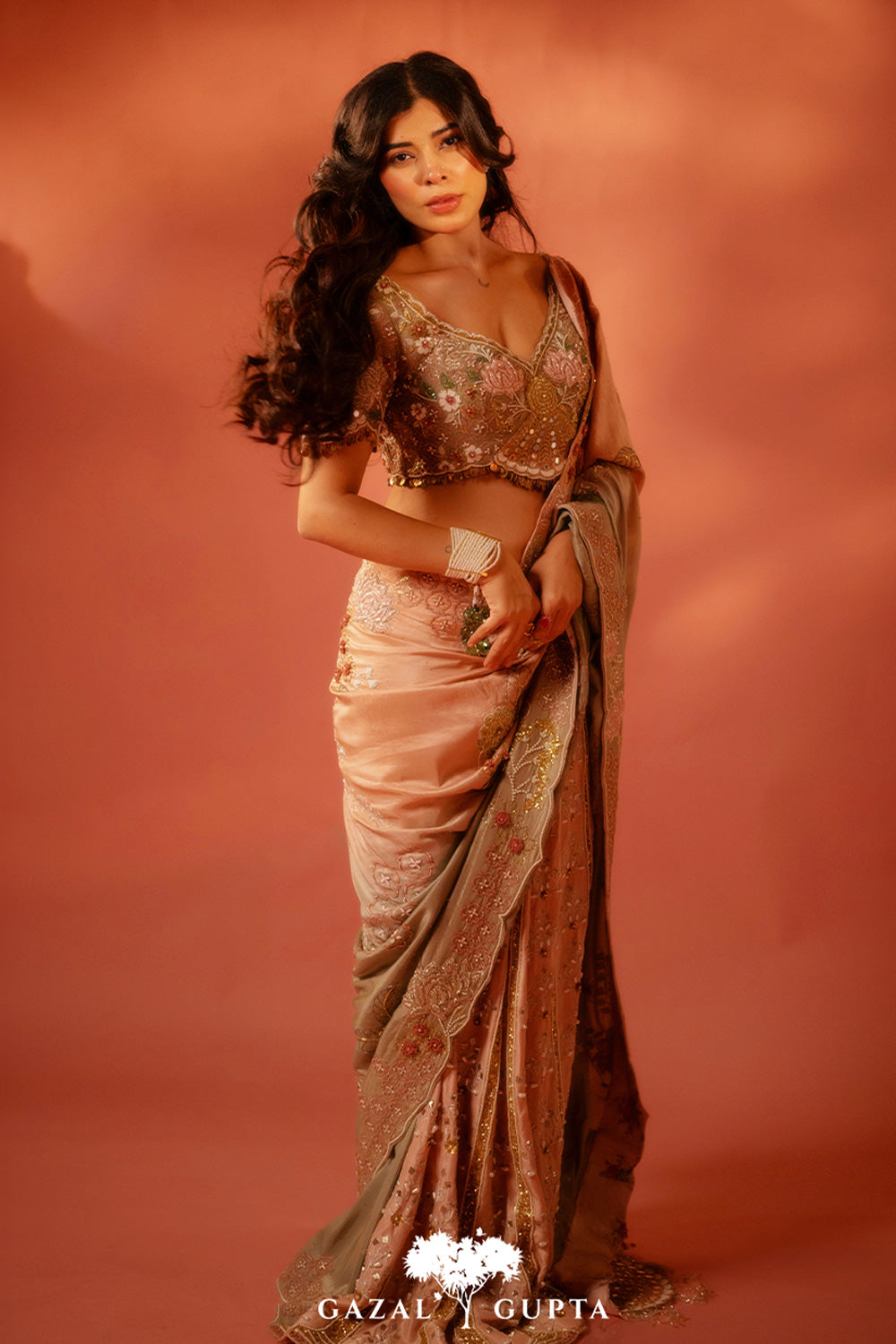 Sakshi Keswani in Cocktail blouse saree