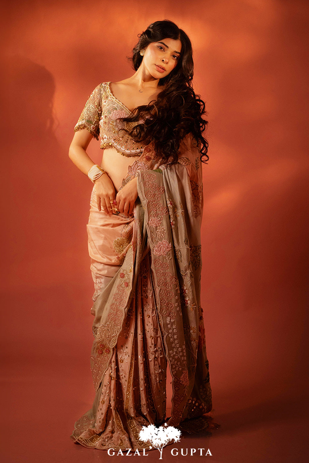 Sakshi Keswani in Cocktail blouse saree