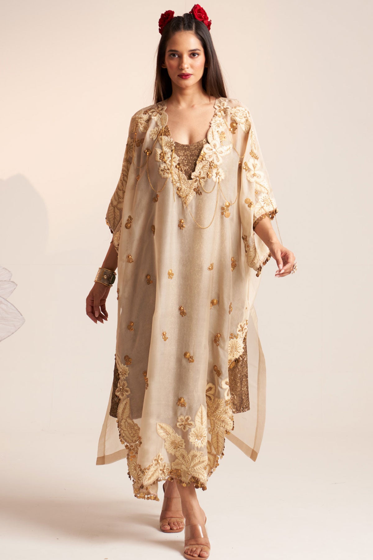 Ivory vintage lily kaftan set