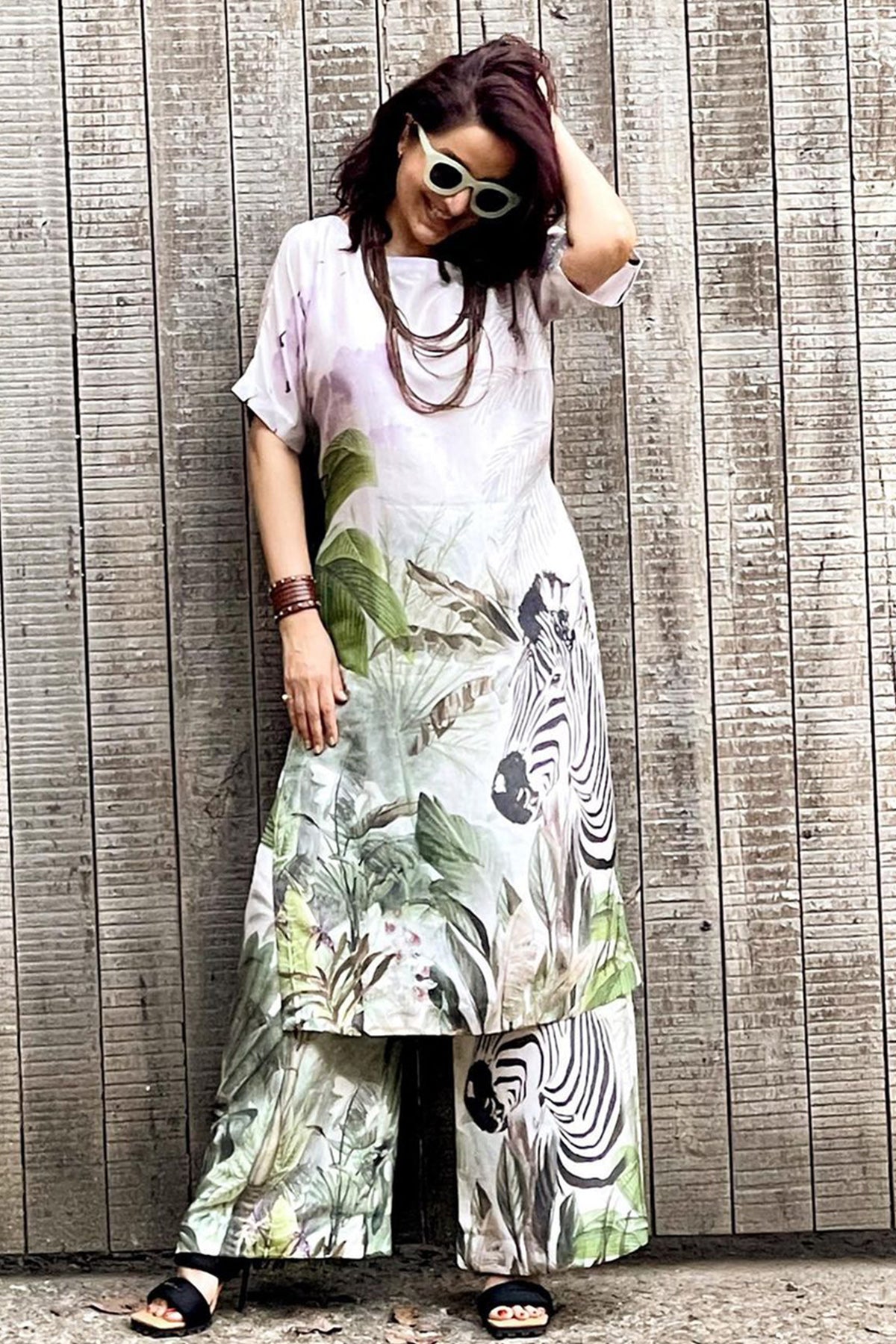 Tisca chopra in Kurta Kaftan and Palazzo