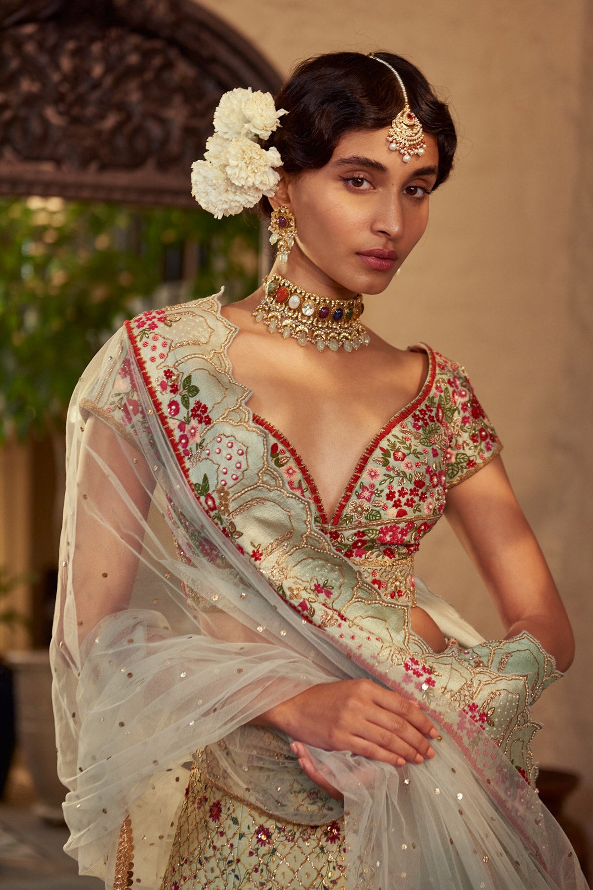 Peacock Jaal Lehenga