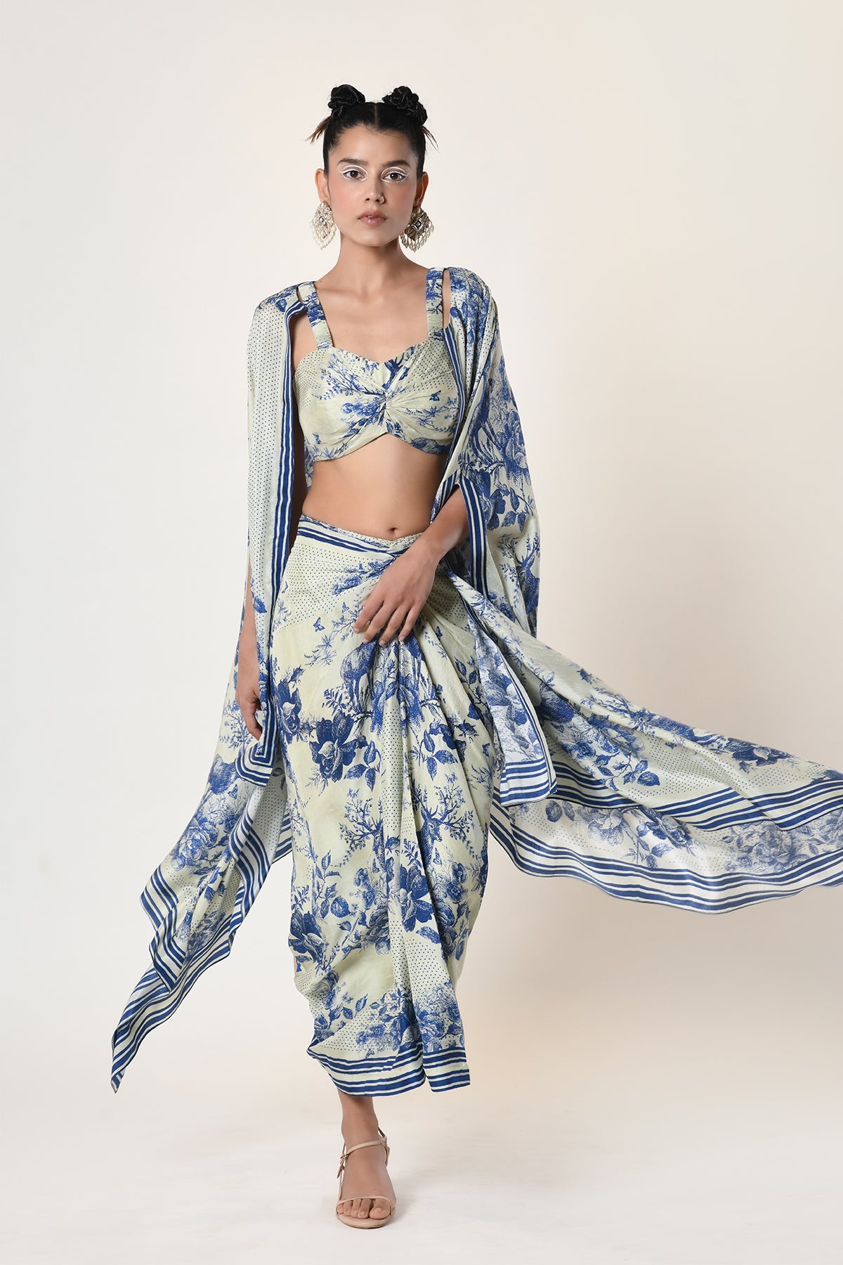 Co - ord set with draped skirt