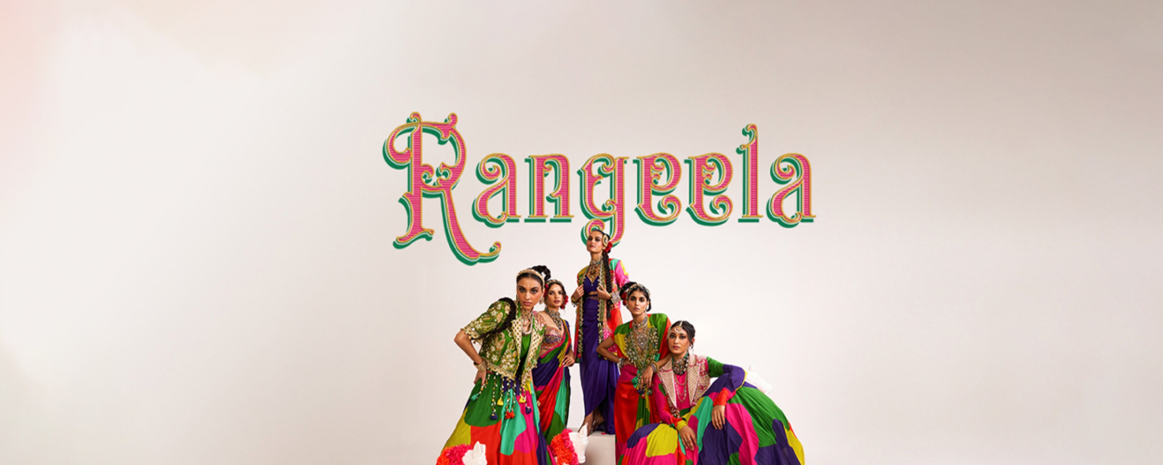 Vibrant couture designs from Rangeela collection by Gazal Gupta celebrating bold colours