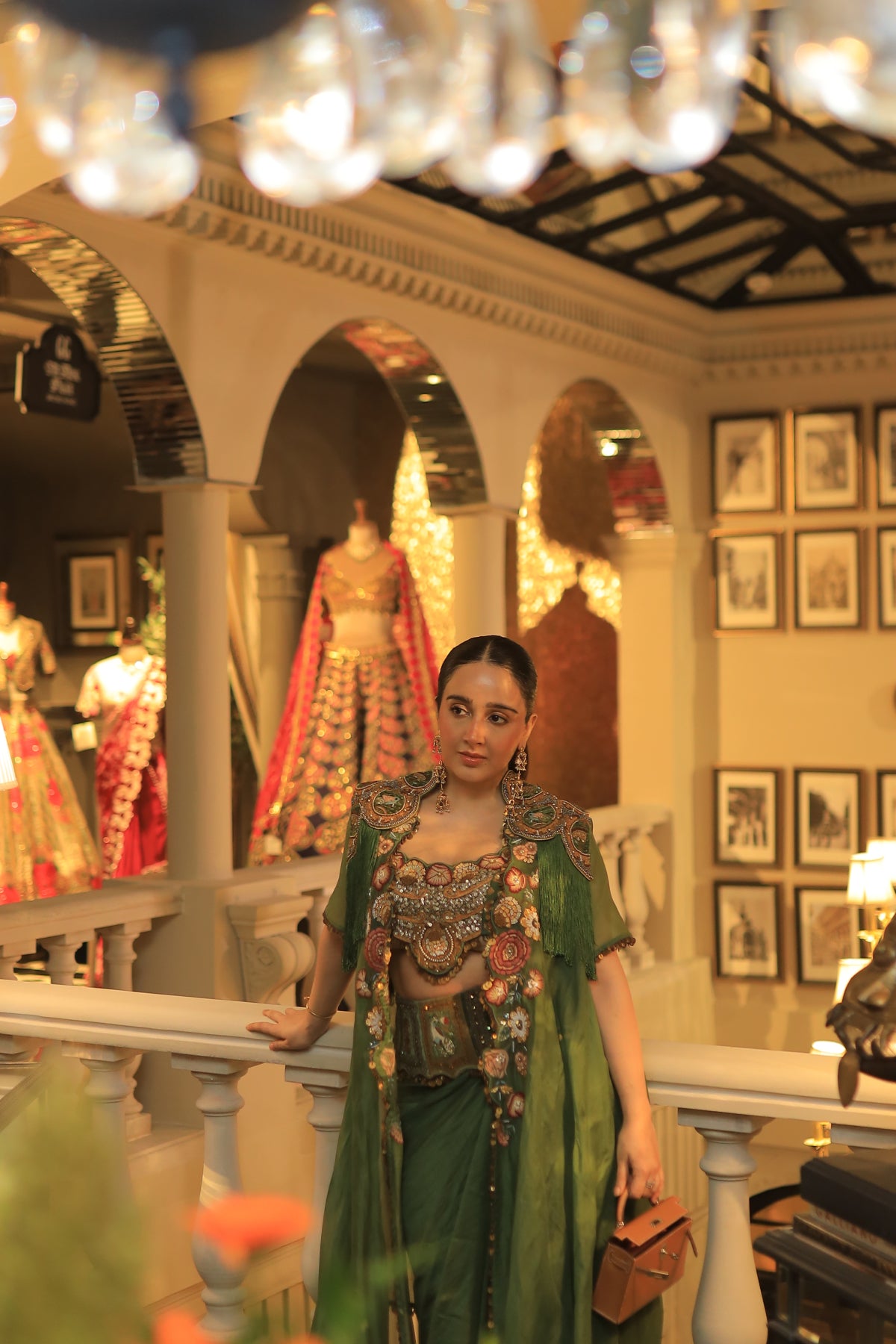 Sanjana batra In Cape with drape skirt set