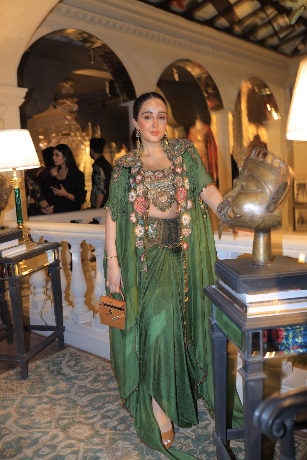 Sanjana batra In Cape with drape skirt set