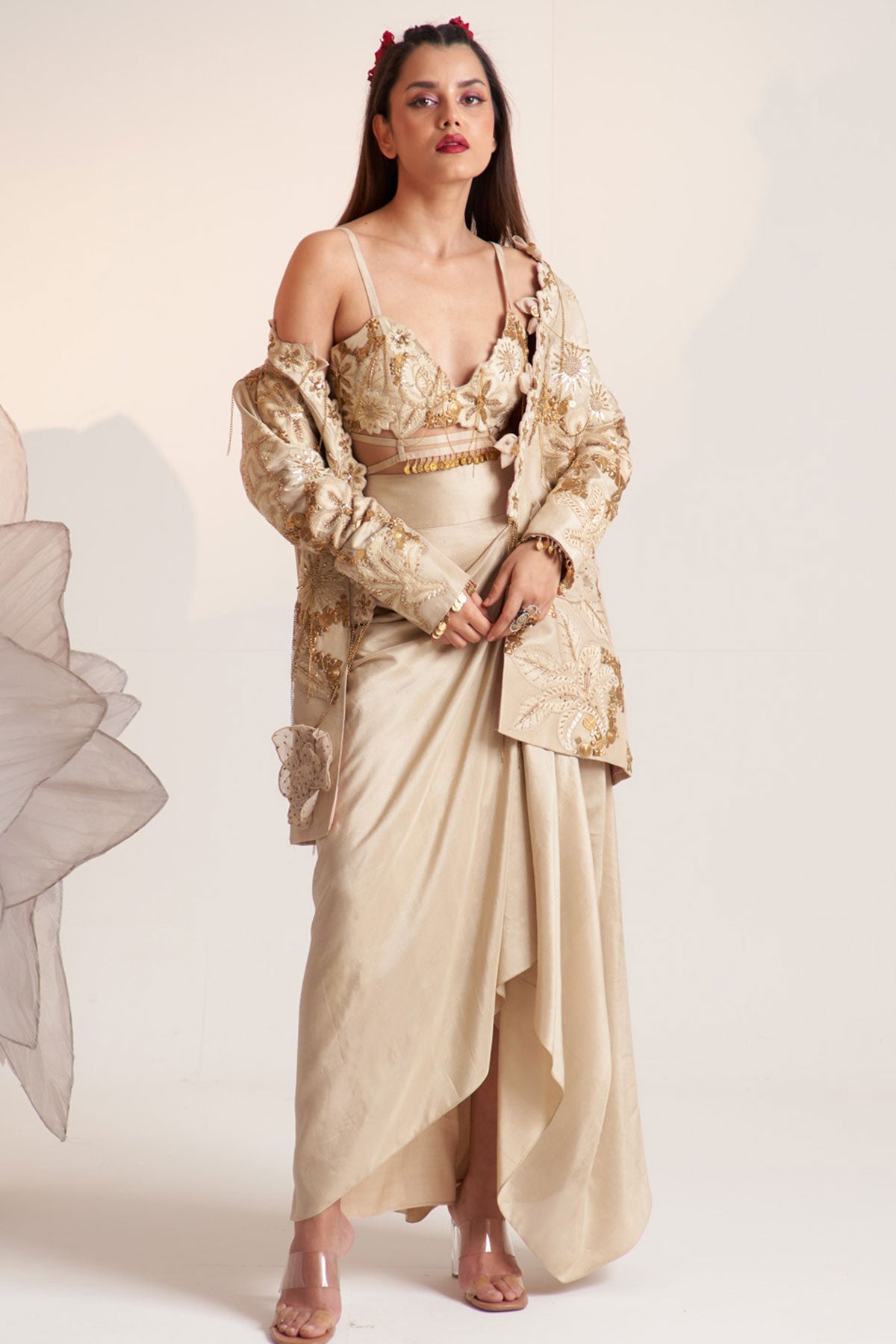 Ivory vintage lily long jacket set