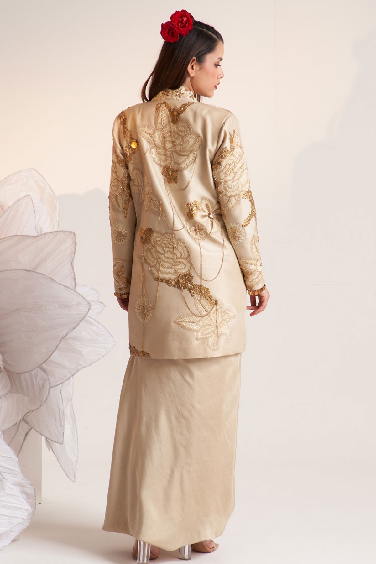 Ivory vintage lily long jacket set