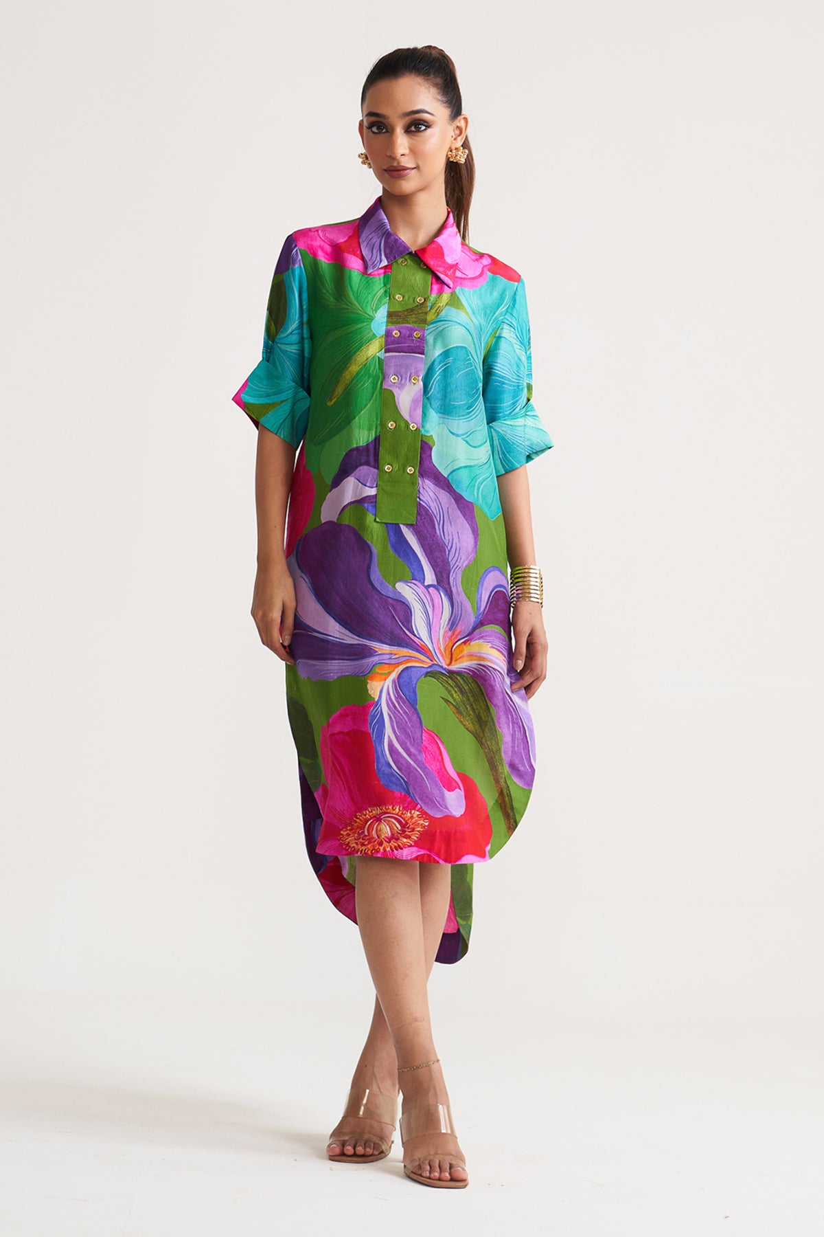 Front button detail dress