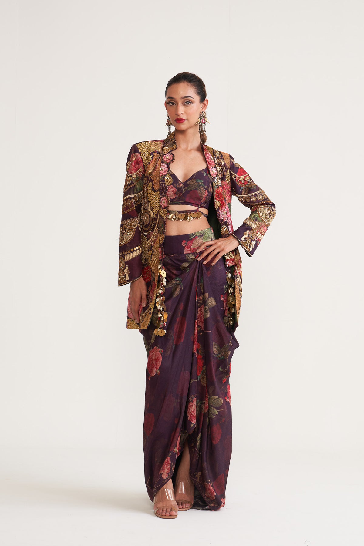 Long jacket skirt set