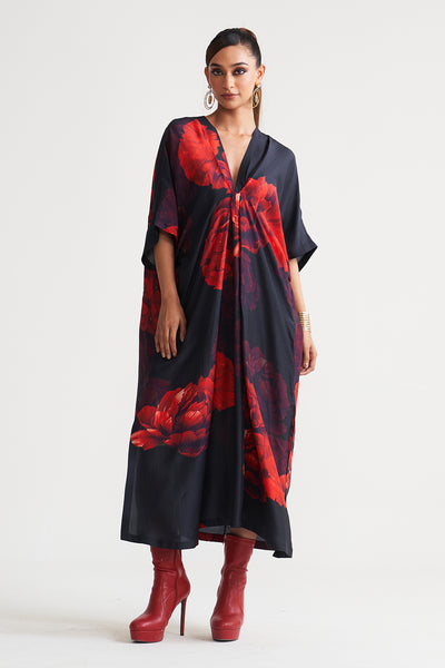 Dark rose Drape kaftan