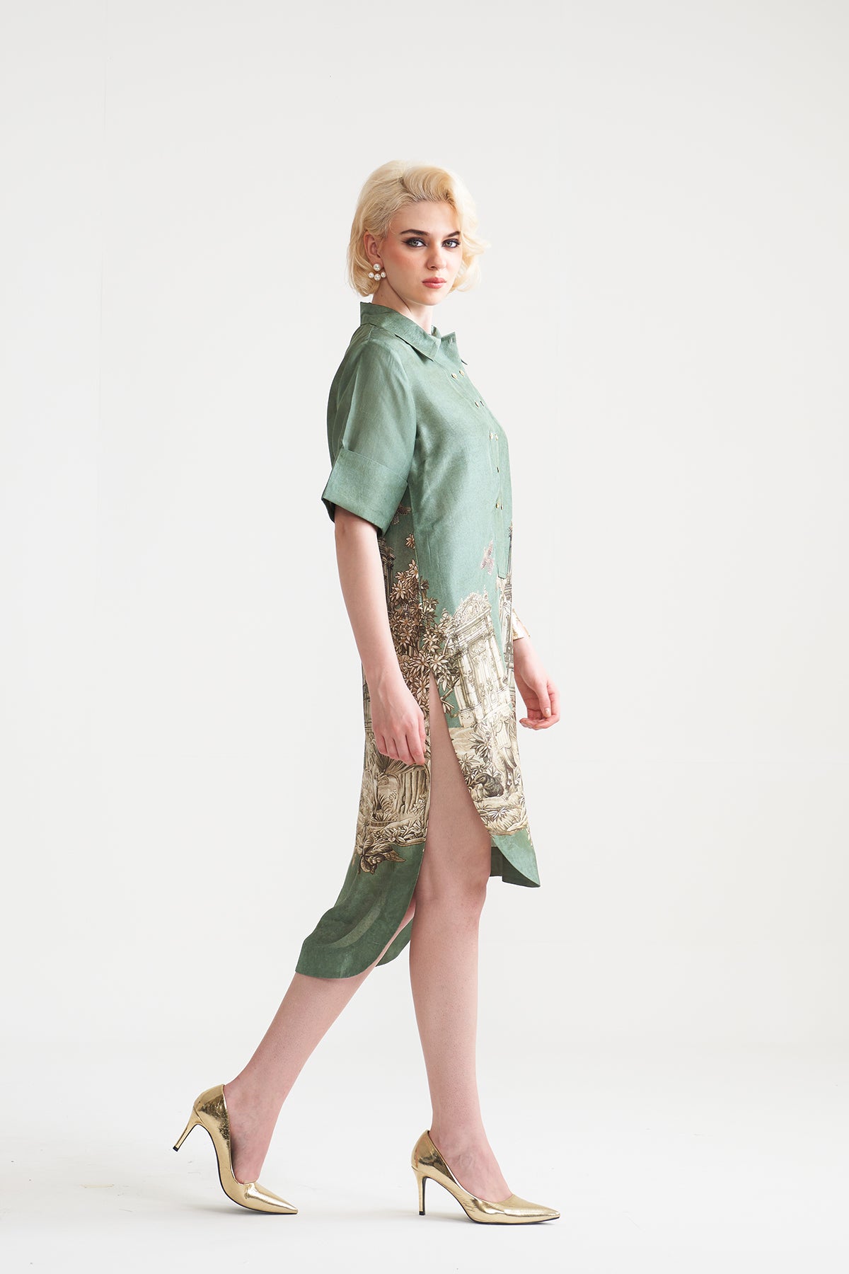 Front button detail dress